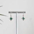 thumbnail image 3 of Celtic Knot Emerald Earrings, May Birthstone 925 Sterling Silver Dangle Earring, 3 of 4