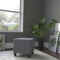 thumbnail image 2 of HomePop Square Transitional Wood and Fabric Lift Off Ottoman in Gray Finish, 2 of 9
