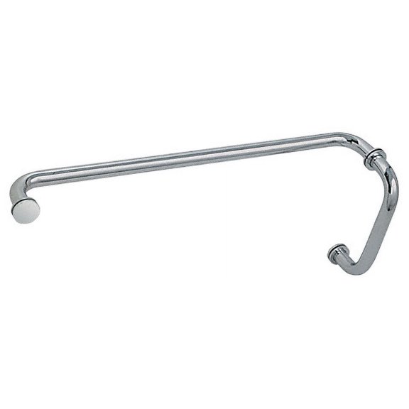 CRL BM8X24PN Polished Nickel 8" Pull Handle and 24" Towel Bar BM Series Combination With Metal Washers