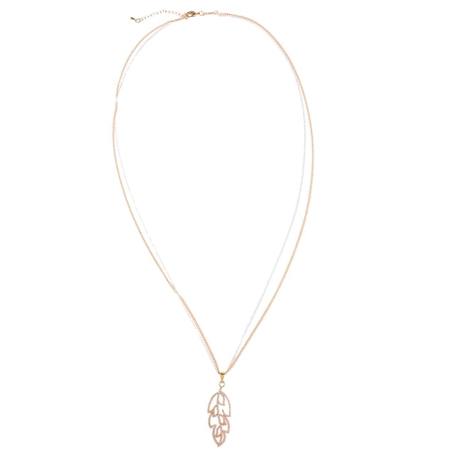 Collar colgante grande de rhinestone oro Sunnimix, cadena de 70 cm, moda