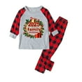 thumbnail image 2 of REORIAFEE Christmas Matching Family Pajamas Set 2 Piece Kids Boys Girls Loungewear Long Sleeve Top and Pant Plaid Soft Lightweight Sleepwear Multicolor 3-10T, 2 of 3