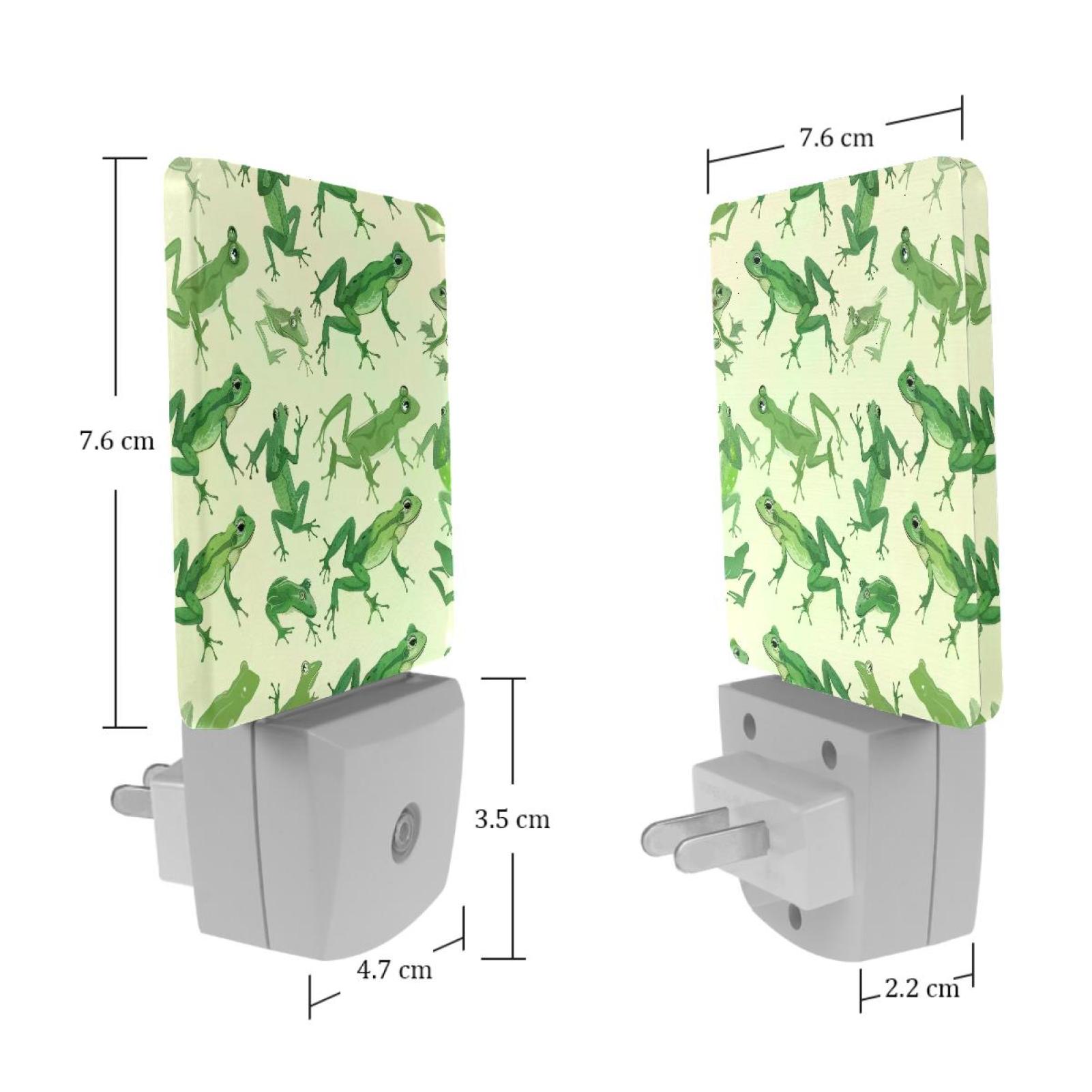 PhooArto Green Frog Pattern Plug in LED Night Light Auto Sensor Dusk to Dawn Decorative Night for Bedroom, Bathroom, Kitchen, Hallway, Stairs, Baby's Room, Energy Saving