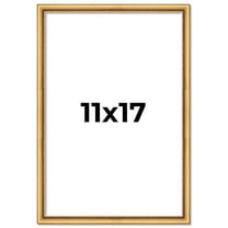 11x17 Frame Beaded Gold Solid Wood Picture Frame | 0.75 Inches Moulding Width | Liscio Oro