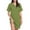 Green, variant on Jamsmile Womens Tshirts Dress Summer V Neck Solid Colour Pullovers Comfortable Casual Button Down Loose Fit A-Line Mini Dress