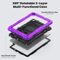 thumbnail image 3 of Funda para Samsung Galaxy Tab A9 Plus 11'' 2023 (SM-X210/X216/X218), Funda Protectora Resistente a Golpes con Protector de Pantalla, Soporte Giratorio de 360°, Correa para Mano/Hombro y Soporte para, 3 of 9