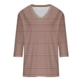 thumbnail image 4 of Blouses pour Femmes T-shirt Décontracté Imprimé Col en V Manches 3/4 Ample, 4 of 4