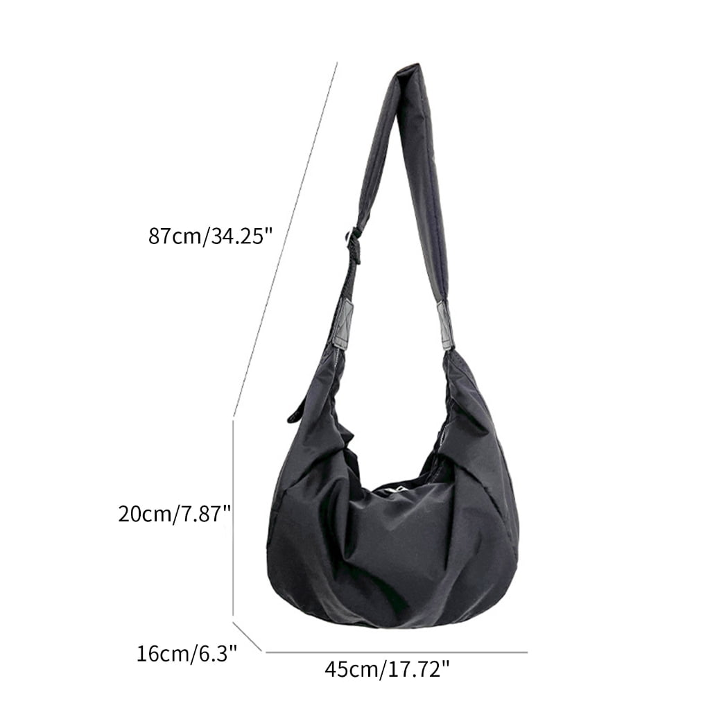 FENOHREFE Simple Fashion Casual Bags Shoulder Bags Solid Color Dumpling Bag Nylon Crossbody Bag Wide Shoulder Straps Trendy Bags