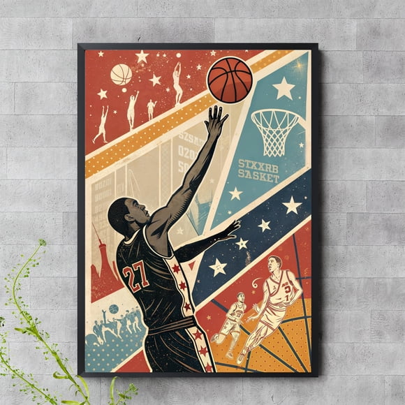 MoritanX Retro Basketball Poster – Wall Art for Sports & Athletes