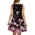 thumbnail image 5 of Floral Print Sleeveless Dress for Women Summer Casual A-Line Swing Dress with Pockets Tank Sundress Beach, 5 of 5