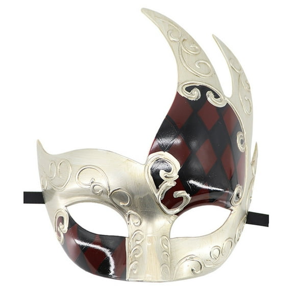 Xfvqtps Mardi Gras Mask for Men Masquerade Masks Half Face Carnival Mask for Makeup Performance Ball Party Red