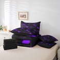 thumbnail image 4 of Erosebridal Purple and Black Comforter Set With Sheets7 piece Heart Love Bedding Set Twin Size Geometric Bed in a Bag Modern Bed Set with Comforter,Sheets,Pillowcases, 4 of 5