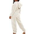 thumbnail image 4 of Roncen Women's Hooded Jumpsuit - Autumn Winter Long Sleeve Casual Loungewear with Relaxed Fit for Cozy & Comfortable Home Wear, 4 of 9