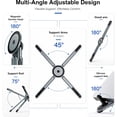 thumbnail image 5 of 3-in-1 Foldable Laptop Stand with Magnetic Phone Holder, 8-Level Adjustable Aluminum Riser, Portable Tablets Stand for MacBook, iPad, Dell, HP and Samsung, Office Accessories, 4"–16", Grey, 5 of 12