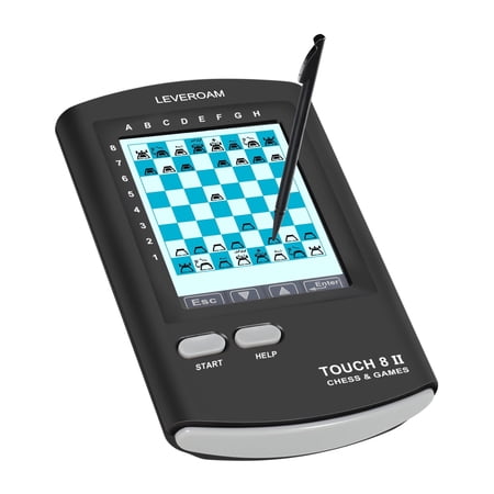 LEVEROAM 606 Palm Touch Electronic Chess Set, Handheld Protable 8 in 1 Computer Games, Perfect Travel Gift Set for Kids & Adults with Stylus Large HD LCD Display, Smart Tutor for Chess Learning &Trai