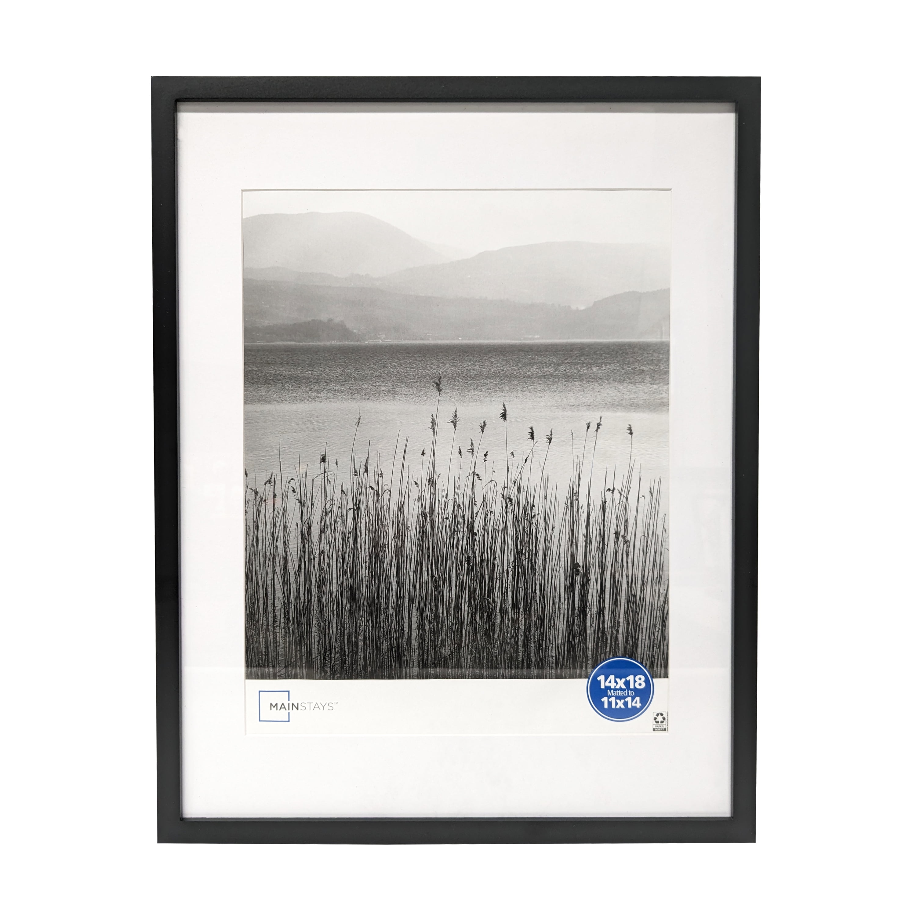 (2 pack) Mainstays – 11x14 Picture Frame – Black Matted Gallery Linear Program Wall Photo Frame