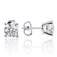 thumbnail image 3 of Moissanite Solitaire Stud Earrings, Certified D Color VVS1 Earrings, Skewbacks Earrings, 14k Gold Earrings With Gra, 3 of 6