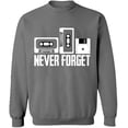 thumbnail image 2 of OXI Crewneck Sweatshirt - Never Forget, Basic Casual Sweatshirts for Men's and Women Fleece Sweatshirt Long Sleeve - Graphite Heather Large, 2 of 2