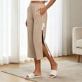 thumbnail image 6 of Womens Work Pants Work Pants for Women Women's Solid Color Postoperative Rehabilitation Care Pants To Wear And Take Off Full Open Sides With Pockets Pants Khaki S, 6 of 9