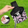 thumbnail image 4 of Haosy Black Pink White Flow Golf Mallet Putter Cover Strong Magnetic Leather Golf Club Headcover Closure, 4 of 7