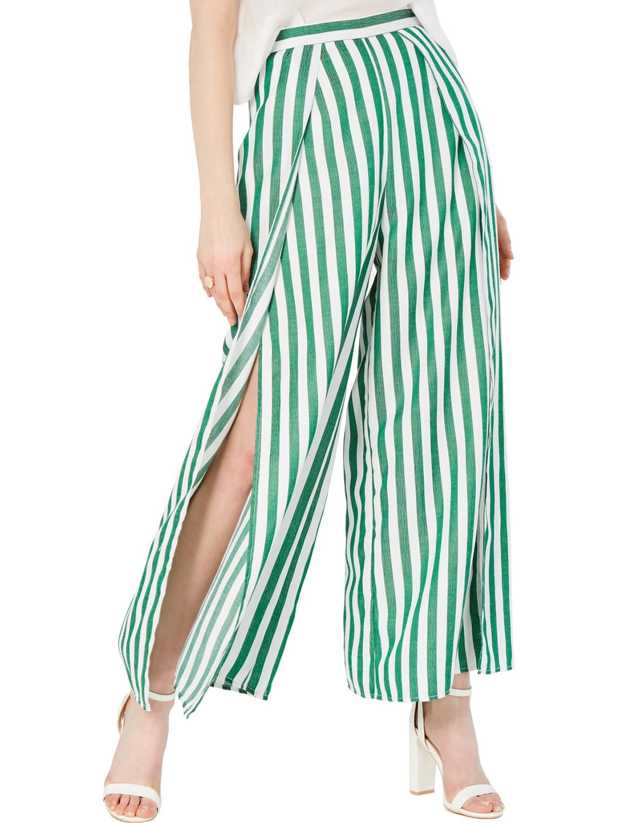 high rise striped pants