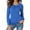Blue, variant on Babysbule Womens Summer Tops Women's Long-Sleeved O-Neck Pleated Casual Stretch Tunic Top Shirts Spring