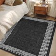 thumbnail image 5 of Black Retro Greek Key Large Area Rugs for Bedroom Living Room, Soft Non Slip Carpet Bedside Rug, Greece Ancient Rustic Geometric Rectangular Floor Cover Kitchen Accent Rug 3'x5' for Office, 5 of 9