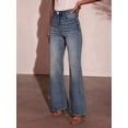 thumbnail image 6 of Women'S High Waisted Straight Leg Jeans Trendy Loose Denim Pants with Pockets Blue S, 6 of 8