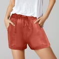 thumbnail image 2 of Riforla Casual Shorts Women's Summer High Waisted Lace up Baggy Wide Leg Pants Shorts for Women Orange S, 2 of 4