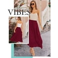 thumbnail image 6 of Xuanfei Women Solid Color High Waist Tie Front Pleated Flowy Midi Skirt With Pocket, 6 of 7