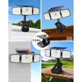 thumbnail image 4 of 1500LM Clip On Solar Lights Outdoor, Motion Sensor Outdoor Lights with 270° Wide Angle & Remote Contral, 3 Heads IP65 Waterproof Solar Powered Flood Light for Fence, , Backyard, Garden 2 Pack, 4 of 8