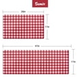 thumbnail image 6 of Sunlit Set of 2 Anti Fatigue Kitchen Floor Mat, Non Slip Waterproof Comfort Standing Mat, 0.4 Inch Thick Cushioned Farmhouse Kitchen Rug Runner, White Red Buffalo Check (17"x28"&17"x47"), 6 of 7