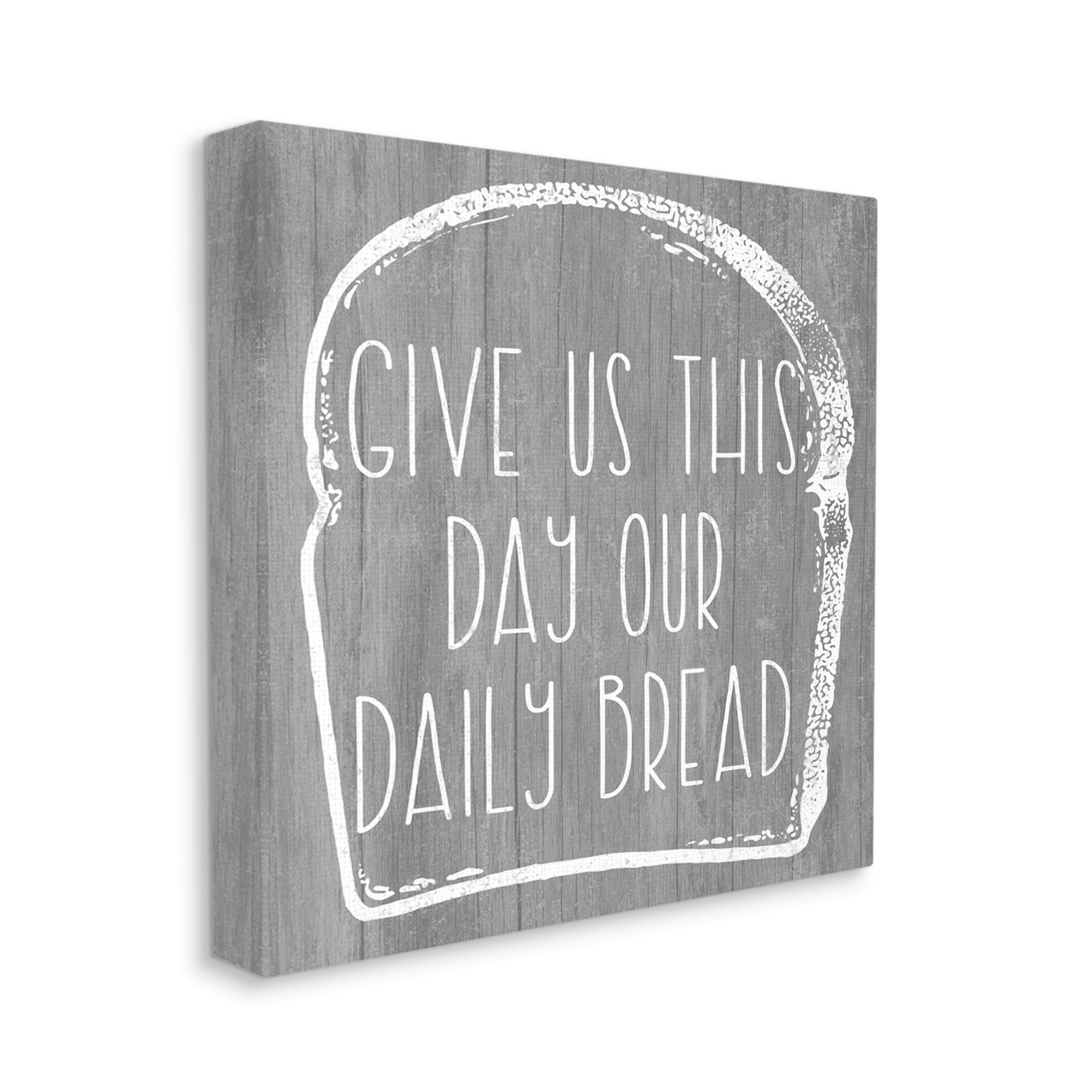 Stupell Industries Our Daily Bread Fun Religious Kitchen Phrase Graphic Art Gallery Wrapped Canvas Print Wall Art, Design by Daphne Polselli