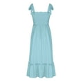 thumbnail image 7 of Diufon Maxi Dresses for Women Square Neck Sleeveless Lace-Up Strap Dress Elastic Waist Dress, 7 of 7