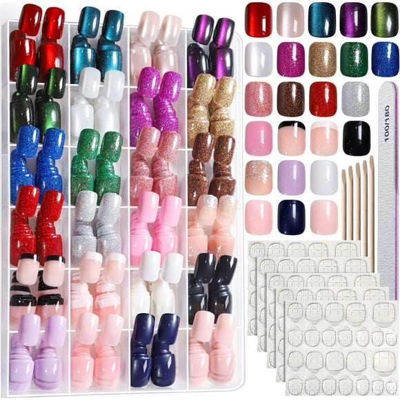 Press on Nails Fandamei, 24 colores, 576 unidades, forma de ojo de gato