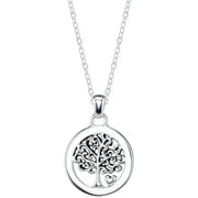Little Luxuries Women's Sterling Silver Family Tree Necklace, 18"