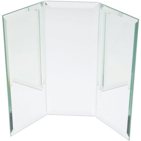 Plymor 10" Rectangular Backdrop, 5mm Thick Beveled Glass Mirror, Pack of 3