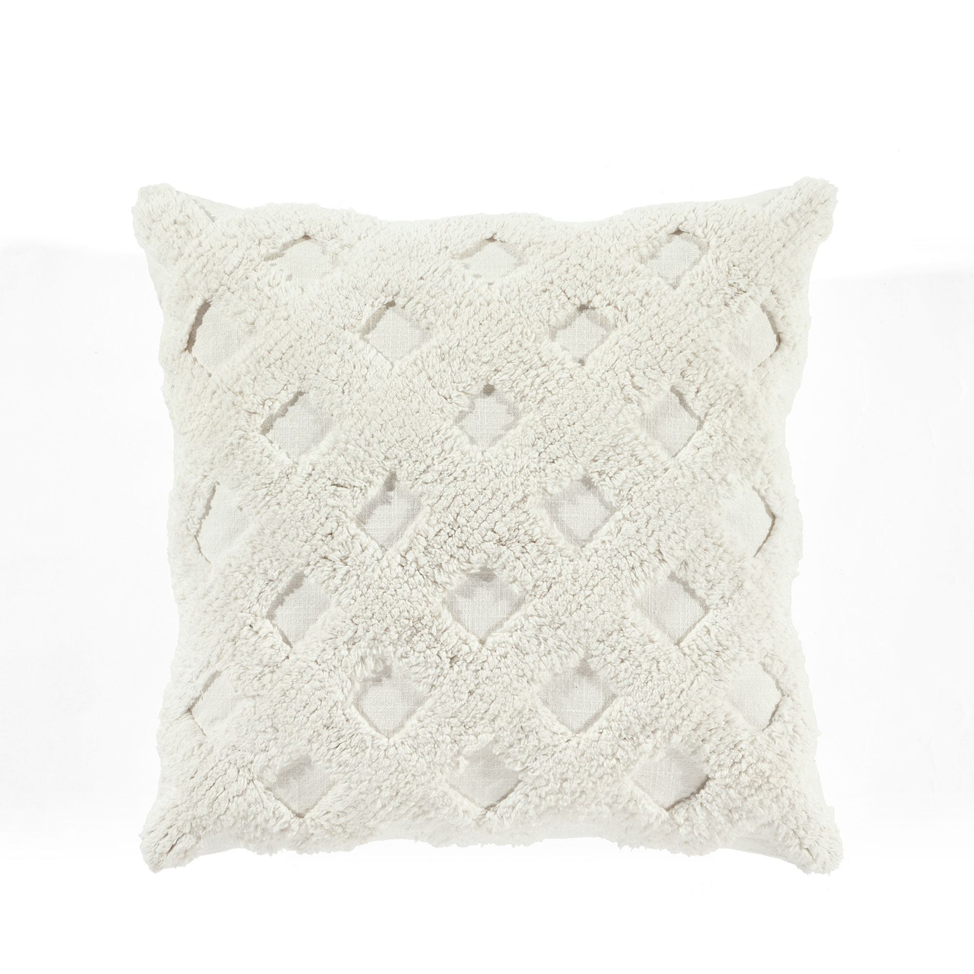 Lush Decor Tufted Diagonal Decorative Pillow Cover White Single 20X20
