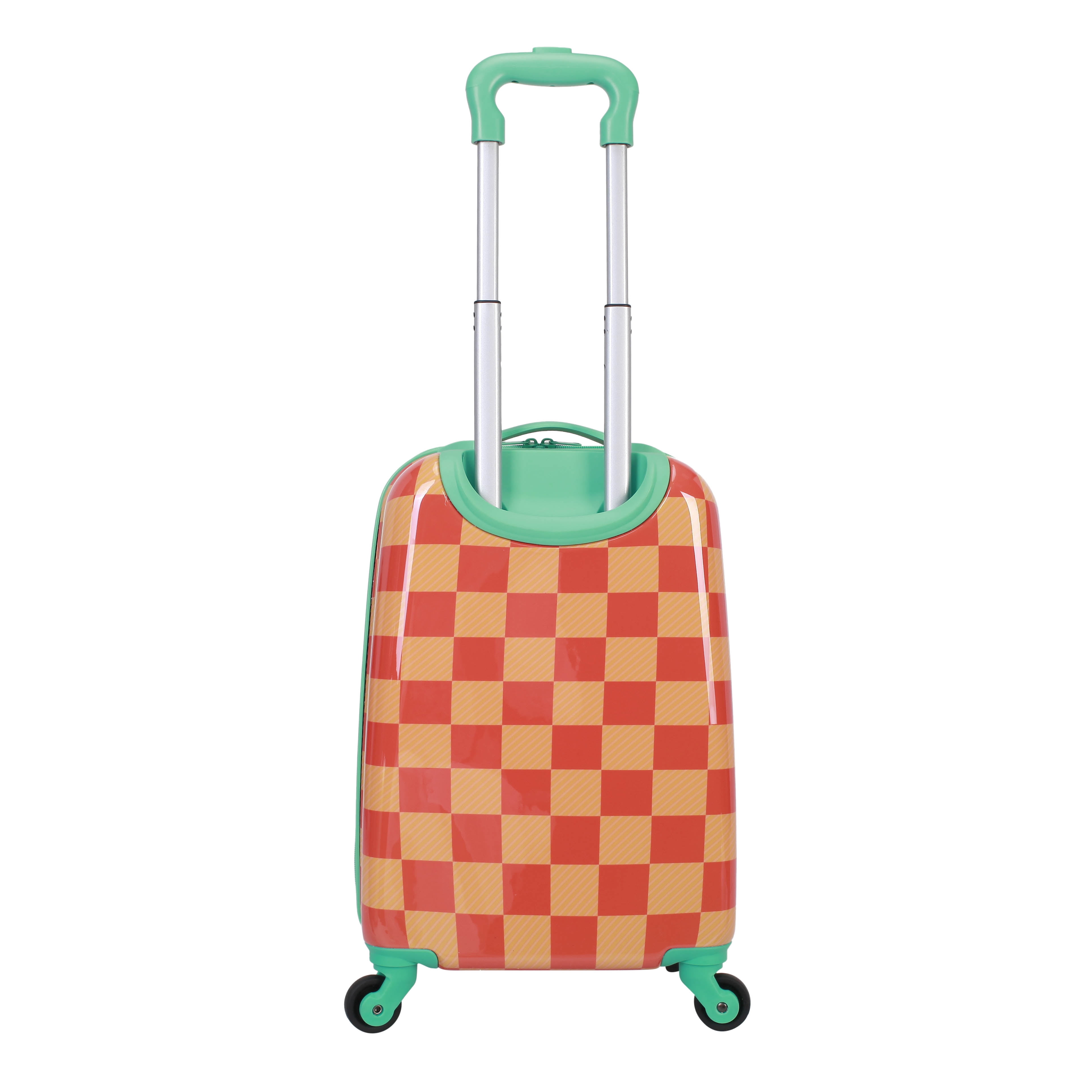 CRCKT Kids Girl 21" Checker Hardside Carry-on Luggage With 360 Spinner Wheels, Exotic Orange, Orange Check