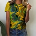 thumbnail image 2 of Dyegold Women's Summer Short Sleeve Tshirts Crew Neck Floral Printed Tunic Tees Trendy Casual Loose Plus Size Tops Blouse, 2 of 6