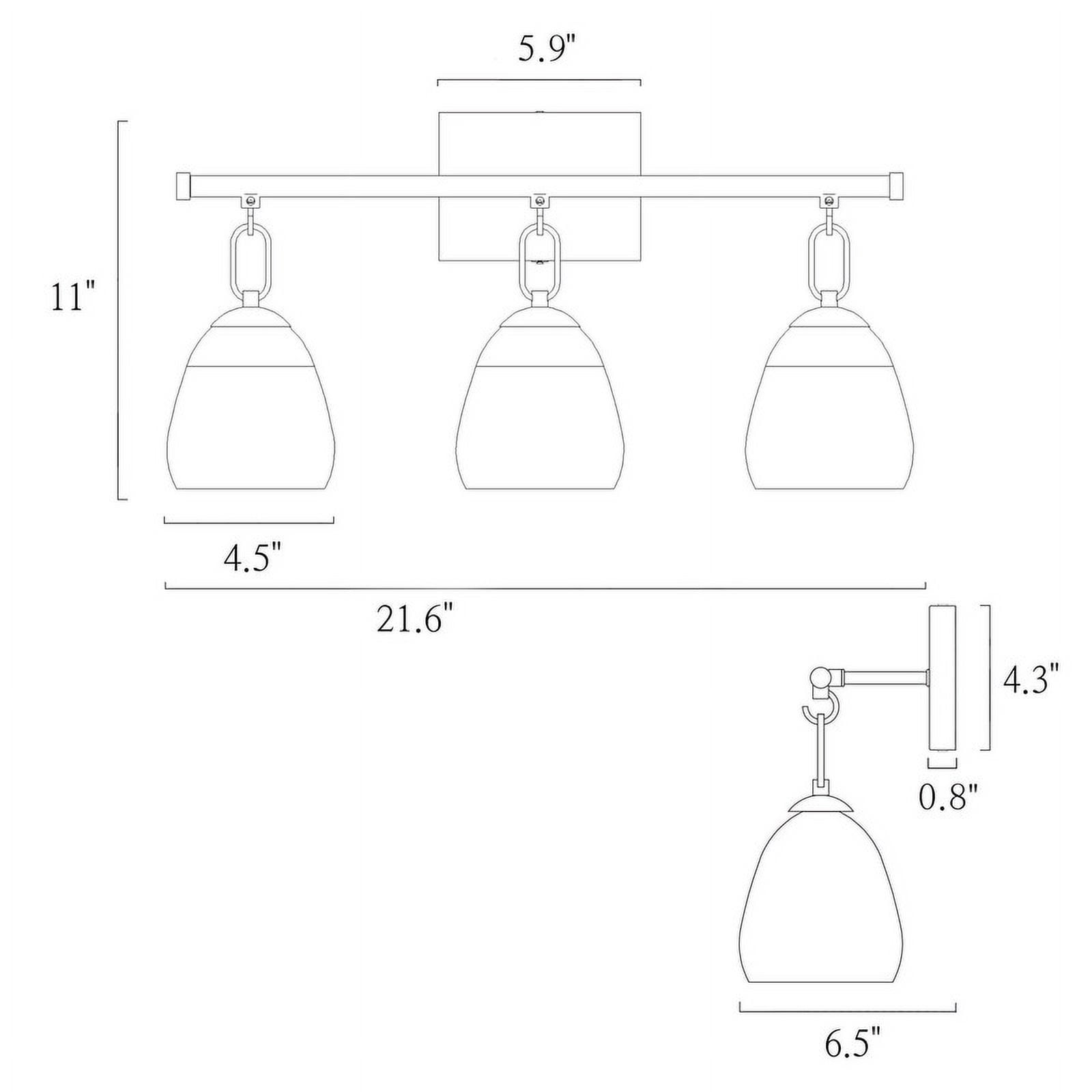 LNC Blobfish 21.7-in 3-Light Polished Gold LED Modern/Contemporary Vanity Light