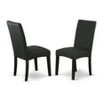 thumbnail image 4 of Rectangle Dining Table Set 5pc - 60 Inch Table & 4 Parsons Chairs - Black Finish - Linen Fabric, 4 of 5