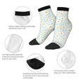 thumbnail image 3 of Goofa Daisies Flowers Pattern Non Slip Socks with Grips for Elderly, Crew Socks Yoga Hospital Socks Cushioned Sole Gripper Socks for Men Women, 3 of 5