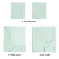 thumbnail image 3 of MALLONI HOME Full Size Sheet Set - Cotton Rich Bedding Sets Full, 4 Piece Deep Pocket Full Bed Sheets - Ultra Soft, Wrinkle Resistant, Quick Dry, Easy Care Full Sheets - Sea Green, 3 of 6
