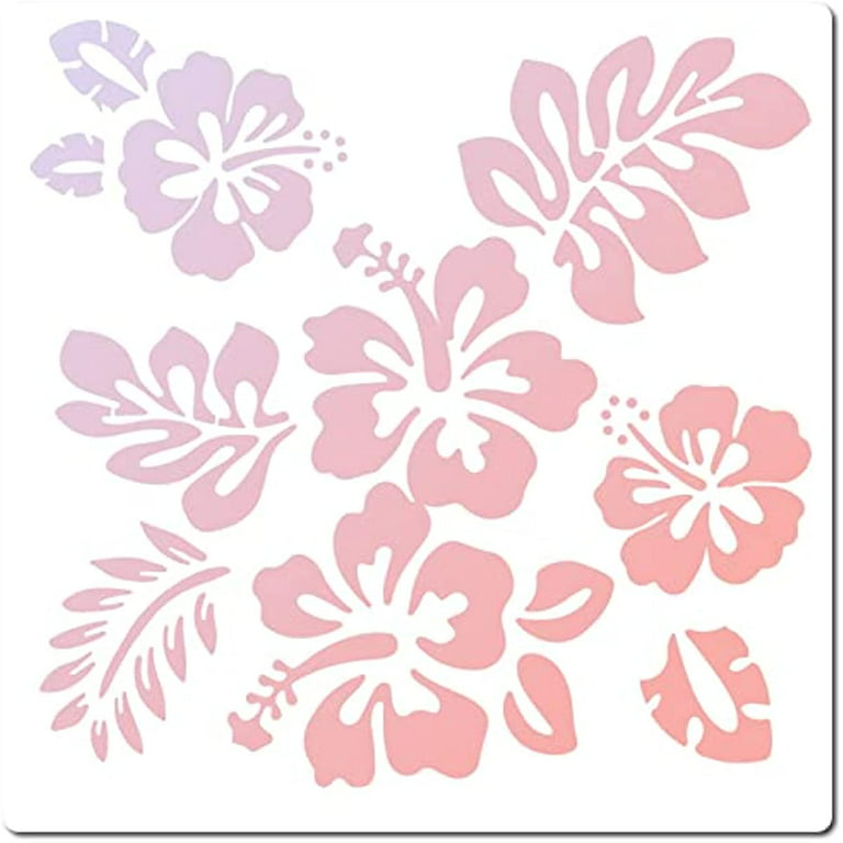 Large Hibiscus Flowers Stencils Reusable Hawaiian Floral Stencil Template  Signs Home Wall Decor