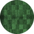 thumbnail image 1 of Ahgly Company Indoor Round Checkered Emerald Green Modern Area Rugs, 4' Round, 1 of 4
