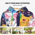 thumbnail image 4 of Sikiie Colorful Cats Pattern Art Women's Casual Hoodies Long Sleeve Lightweight Pullover Tops Loose Sweatshirt-XX-Large, 4 of 7