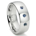 thumbnail image 1 of Titanium Kay Cobalt Xf Chrome 8MM 3 Sapphire High Polish Dome Comfort Fit Wedding Band Ring Sz 7.5, 1 of 4
