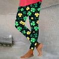 thumbnail image 2 of LYEAA Gym Leggings for Women St Patrick's Day Elastic Waist Butt Liftings Tights Stretchy Clover Printed Yoga Pants, 2 of 3