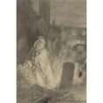 thumbnail image 2 of Joseph Fay 11x14 Gold Ornate Wood Frame and Double Matted Museum Art Print Titled - A Man Fleeing from a Nun Praying in a Cemetery, 2 of 4
