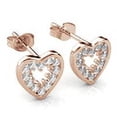 thumbnail image 7 of Cate & Chloe Ainsley 18k Rose Gold Plated Heart Stud Earrings with Swarovski Crystals for Women, 7 of 7